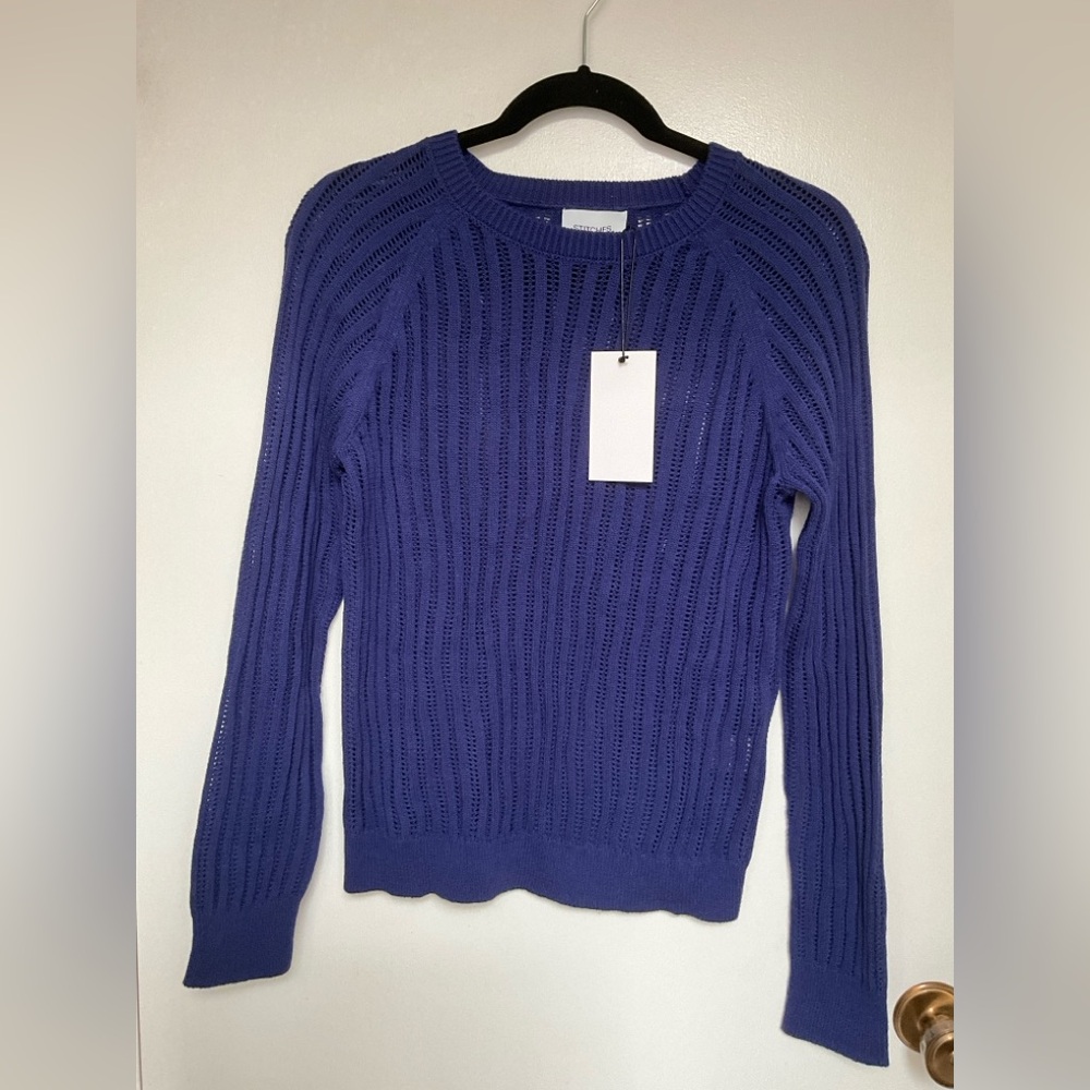 ✨REVOLVE Stitches & Stripes Blue Pullover Sweater Size Medium